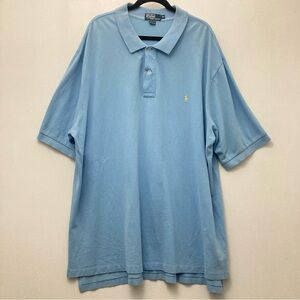 Polo Ralph Lauren Big Tall Mens Polo Shirt Light Blue 3XL Short Sleeve